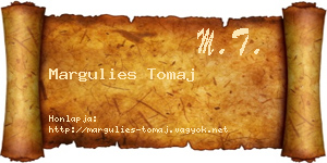 Margulies Tomaj névjegykártya
